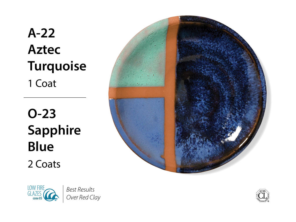 O-23 Sapphire Blue : (O) Opalescent : Low Fire Glazes